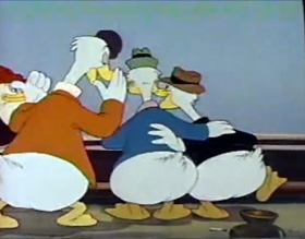 Screenshots from the 1955 Disney cartoon Jiminy Cricket Presents Bongo