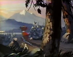 Screenshots from the 1955 Disney cartoon Jiminy Cricket Presents Bongo