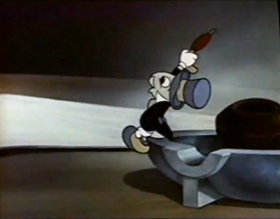 Screenshots from the 1955 Disney cartoon Jiminy Cricket Presents Bongo