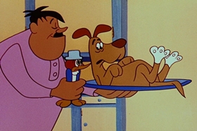 Screenshots from the 1955 Walter Lantz cartoon Helter Shelter