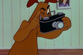 Screenshots from the 1955 Walter Lantz cartoon Helter Shelter