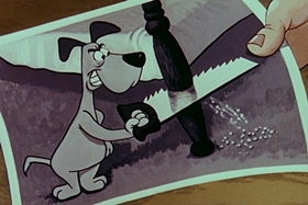 Screenshots from the 1955 Walter Lantz cartoon Helter Shelter