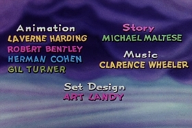 Screenshots from the 1955 Walter Lantz cartoon Helter Shelter