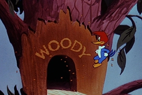 Screenshots from the 1955 Walter Lantz cartoon Helter Shelter