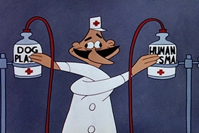 Screenshots from the 1955 Walter Lantz cartoon Crazy Mixed-Up Pup