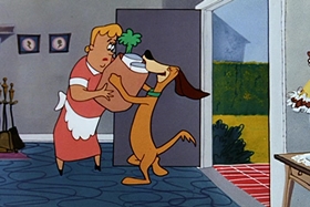 Screenshots from the 1955 Walter Lantz cartoon Crazy Mixed-Up Pup
