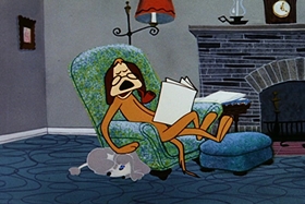 Screenshots from the 1955 Walter Lantz cartoon Crazy Mixed-Up Pup