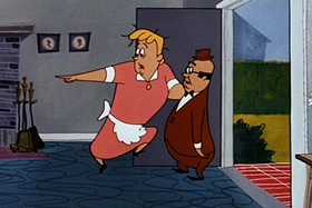 Screenshots from the 1955 Walter Lantz cartoon Crazy Mixed-Up Pup