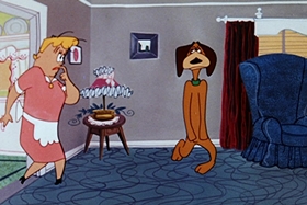 Screenshots from the 1955 Walter Lantz cartoon Crazy Mixed-Up Pup