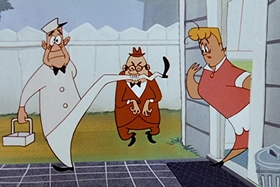 Screenshots from the 1955 Walter Lantz cartoon Crazy Mixed-Up Pup