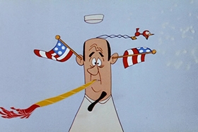 Screenshots from the 1955 Walter Lantz cartoon Crazy Mixed-Up Pup