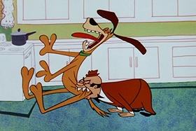 Screenshots from the 1955 Walter Lantz cartoon Crazy Mixed-Up Pup