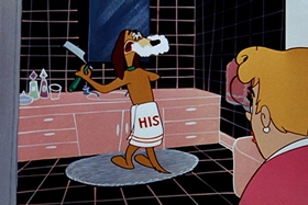 Screenshots from the 1955 Walter Lantz cartoon Crazy Mixed-Up Pup