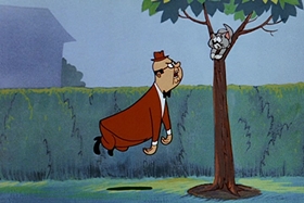 Screenshots from the 1955 Walter Lantz cartoon Crazy Mixed-Up Pup