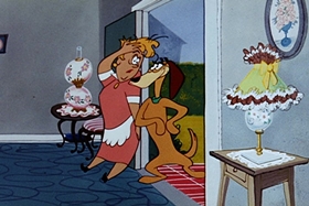 Screenshots from the 1955 Walter Lantz cartoon Crazy Mixed-Up Pup