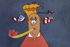 Screenshots from the 1955 Walter Lantz cartoon Crazy Mixed-Up Pup