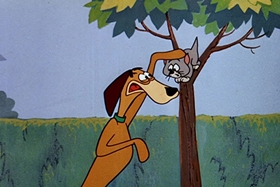 Screenshots from the 1955 Walter Lantz cartoon Crazy Mixed-Up Pup