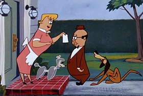Screenshots from the 1955 Walter Lantz cartoon Crazy Mixed-Up Pup