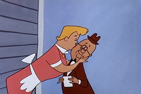 Screenshots from the 1955 Walter Lantz cartoon Crazy Mixed-Up Pup