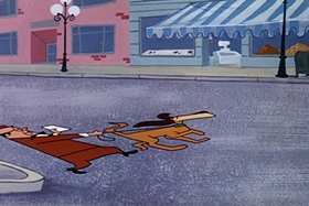 Screenshots from the 1955 Walter Lantz cartoon Crazy Mixed-Up Pup