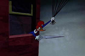Screenshots from the 1955 Walter Lantz cartoon Witch Crafty