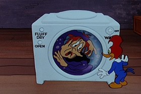 Screenshots from the 1955 Walter Lantz cartoon Witch Crafty