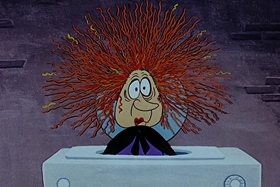 Screenshots from the 1955 Walter Lantz cartoon Witch Crafty
