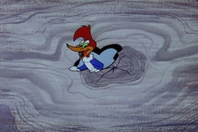 Screenshots from the 1955 Walter Lantz cartoon Witch Crafty