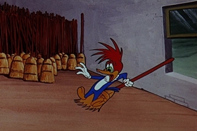 Screenshots from the 1955 Walter Lantz cartoon Witch Crafty