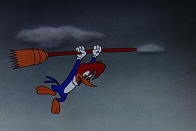 Screenshots from the 1955 Walter Lantz cartoon Witch Crafty