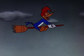 Screenshots from the 1955 Walter Lantz cartoon Witch Crafty