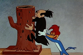 Screenshots from the 1955 Walter Lantz cartoon Private Eye Pooch