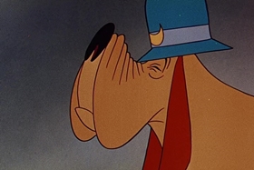 Screenshots from the 1955 Walter Lantz cartoon Private Eye Pooch