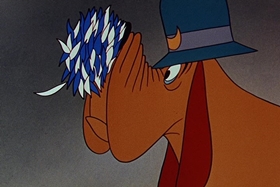 Screenshots from the 1955 Walter Lantz cartoon Private Eye Pooch