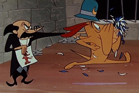 Screenshots from the 1955 Walter Lantz cartoon Private Eye Pooch