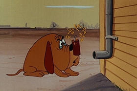 Screenshots from the 1955 Walter Lantz cartoon Private Eye Pooch