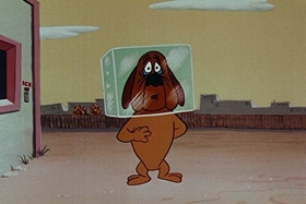 Screenshots from the 1955 Walter Lantz cartoon Private Eye Pooch