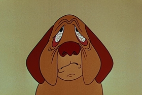 Screenshots from the 1955 Walter Lantz cartoon Private Eye Pooch