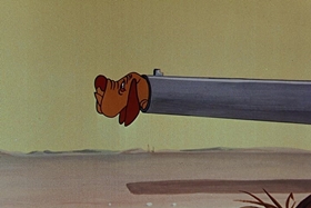 Screenshots from the 1955 Walter Lantz cartoon Private Eye Pooch