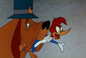 Screenshots from the 1955 Walter Lantz cartoon Private Eye Pooch