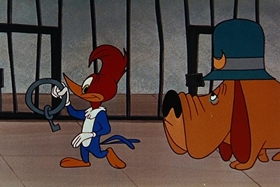 Screenshots from the 1955 Walter Lantz cartoon Private Eye Pooch
