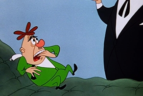 Screenshots from the 1955 Walter Lantz cartoon Sh-h-h-h-h-h