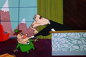 Screenshots from the 1955 Walter Lantz cartoon Sh-h-h-h-h-h