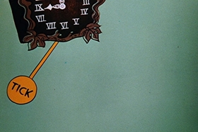 Screenshots from the 1955 Walter Lantz cartoon Sh-h-h-h-h-h