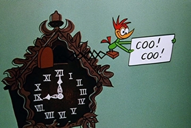 Screenshots from the 1955 Walter Lantz cartoon Sh-h-h-h-h-h