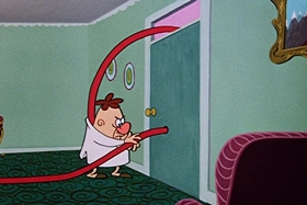 Screenshots from the 1955 Walter Lantz cartoon Sh-h-h-h-h-h