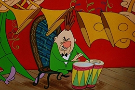 Screenshots from the 1955 Walter Lantz cartoon Sh-h-h-h-h-h