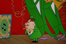 Screenshots from the 1955 Walter Lantz cartoon Sh-h-h-h-h-h