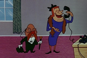Screenshots from the 1955 Walter Lantz cartoon Bedtime Bedlam