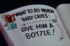 Screenshots from the 1955 Walter Lantz cartoon Bedtime Bedlam